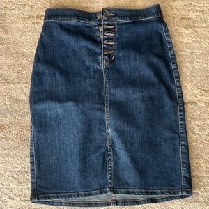 Express Dark Blue Denim Pencil Skirt